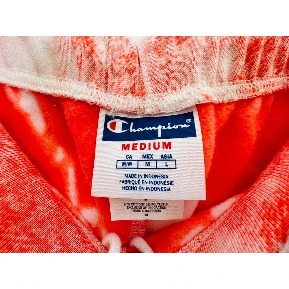 Champion Tie Dye Sweatpants Coral & White‎ Joggers Loose Fit Women's Size M